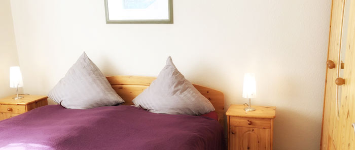 Doppelbett - Ferienwohnung mit 2 Schlafzimmer für 4 Personen